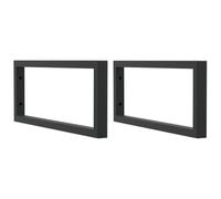 vidaXL Supports d'étagères pour lavabo 2 pcs noir rectangulaire acier, support mural, support d'étagère mural, support de fixation de lavabo