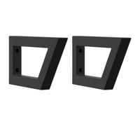 vidaXL Supports d'étagères pour lavabo 2 pcs noir trapèze acier