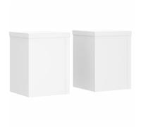 vidaXL Supports pour plantes 2 pcs blanc 15x15x20 cm bois d'ingénierie, support de fleurs, support de pot, support pour plantes d'intérieur