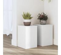 Vidaxl Supports Pour Plantes 2 Pcs Blanc 20x20x30 Cm Bois D'ingénierie