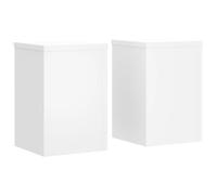 vidaXL Supports pour plantes 852906 – 2 pcs, bois d'ingénierie 25 x 25 x 35 cm, blanc
