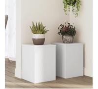 vidaXL Supports pour plantes 852906 – 2 pcs, bois d'ingénierie 25 x 25 x 35 cm, blanc