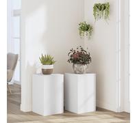 Supports pour plantes 2 pcs blanc 30x30x50 cm bois d ingénierie