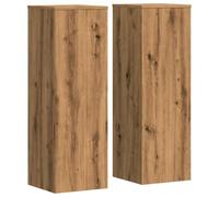 vidaXL Supports pour plantes 33x33x100 cm Chêne artisanal, bois d'ingénierie – Lot de 2