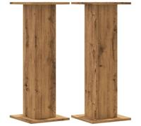 vidaXL Supports pour plantes Chêne artisanal 30 x 30 x 80 cm Bois d'ingénierie Lot de 2 Charge 60 kg