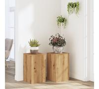 vidaXL Supports pour plantes 2 pcs chêne artisanal bois ingénierie, support de fleurs, support de pot, support pour plantes d'intérieur