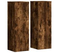 vidaXL Supports pour plantes 2 pièces 33x33x100 cm chêne fumé bois d'ingénierie