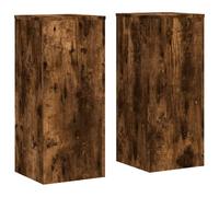 vidaXL Supports pour plantes 2 pcs en bois d'ingénierie chêne fumé pour intérieur