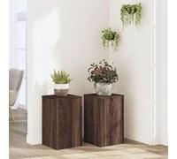 vidaXL Supports pour plantes 852921 – 2 pièces chêne marron en bois d'ingénierie
