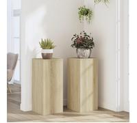 vidaXL Supports pour plantes 852926, 2 pcs, chêne Sonoma, bois d'ingénierie