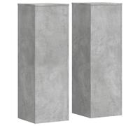 vidaXL Supports pour plantes 2 pièces Bois d'ingénierie Gris béton 33x33x100 cm