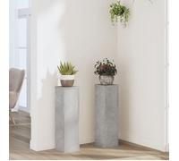 vidaXL Supports pour plantes 2 pcs bois d'ingénierie gris béton