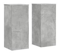 vidaXL Supports pour Plantes 2 pcs Gris béton Bois d'ingénierie, Support de Fleurs, Support de Pot, Support pour Plantes d'intérieur