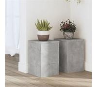 vidaXL Supports pour plantes d'intérieur 2 pcs Gris béton Bois d'ingénierie 852900