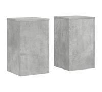 vidaXL Supports pour Plantes 2 pcs Gris béton Bois d'ingénierie, Support de Fleurs, Support de Pot, Support pour Plantes d'intérieur