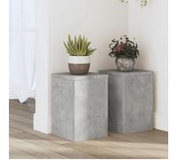 vidaXL Supports pour plantes d'intérieur 2 pcs Gris béton Bois d'ingénierie 852900