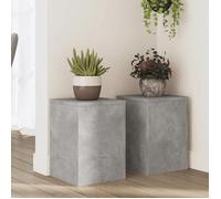 vidaXL Supports pour plantes 2 pièces gris béton bois d'ingénierie