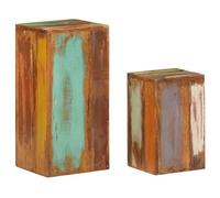 vidaXL Supports pour Plantes 2 pcs, Jardinières de Jardin, Tables d'Appoint, Tables de Canapé de Salon Maison, Bois de Récupération Massif