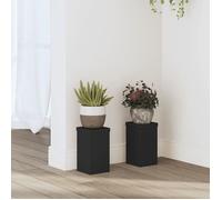 vidaXL Supports pour plantes 2 pcs noir 10x10x18 cm bois d'ingénierie, support de fleurs, support de pot, support pour 852880