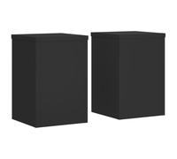 vidaXL Supports pour plantes 2 pcs noir 20x20x30 cm bois d'ingénierie, support de fleurs, support de pot, support pour 852898