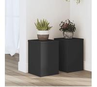 vidaXL Supports pour plantes 2 pcs noir 20x20x30 cm bois d'ingénierie, support de fleurs, support de pot, support pour 852898