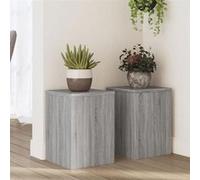 vidaXL Supports pour plantes 852911 2 pcs 25x25x35 cm bois d'ingénierie Sonoma gris