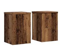 vidaXL Supports pour Plantes 2 pcs Vieux Bois Bois d'ingénierie, Support de Fleurs, Support de Pot, Support pour Plantes d'intérieur