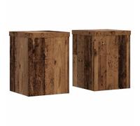 vidaXL Supports pour plantes 2 pcs vieux bois bois d'ingénierie, support de fleurs, support de pot, support pour plantes d'intérieur