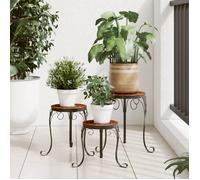 vidaXL Supports pour plantes Table de plantes 4003396 3 pcs terre cuite et céramique Blanc G