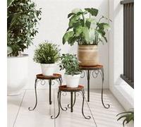 vidaXL Supports pour plantes Table de plantes 4003396 3 pcs terre cuite et céramique Blanc G
