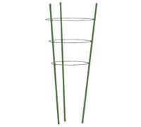 vidaXL Supports pour plantes de jardin 3 anneaux – Lot de 5 pièces Vert 45 cm Acier 319372