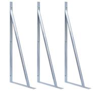 Vidaxl Supports Pour Poteau De Clôture 3 Pcs Acier Galvanisé