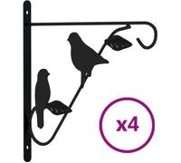vidaXL Supports pour pots de fleurs 4 pcs. noir acier