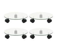 vidaXL Supports roulants ¿¿ plantes 4 pcs 28 cm Verre tremp¿¿ Rond