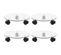 vidaXL Supports roulants ¿¿ plantes 4 pcs 28 cm Verre tremp¿¿ Rond