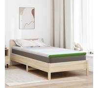 vidaXL Surmatelas 100 x 200 cm Mousse Froid Blanc et Vert en Polyester Polyéthylène Tissu Jacquard Respirant Pour Intérieur Rectangulaire Design Moderne Fini Mat Opaque Se Nettoie à Sec Seulement Pièc