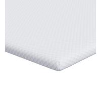 vidaXL Surmatelas 160 x 200 cm, 3,5 cm d'épaisseur en Mousse à mémoire, Blanche, Respirante, en Polyester. Matelas rectangulaire, Double Couche. Idéal pour Le Confort du Sommeil, Lavable en Machine,