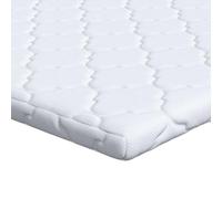 vidaXL Surmatelas 90 x 200 cm, Blanc, en Polyester. Parfait pour l'intérieur. Texture Mat. Pas Besoin de l'assembler. Facile à Entretenir. Nettoyage à Sec sans Repassage. Améliore Le Confort et Le St