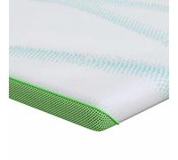 vidaXL Surmatelas en Mousse Froide 90 x 190 cm, Blanc et Vert, en Tissu Polyester Respirant, décor Moderne pour ta Chambre. Nettoyage Facile, Finition Mate Opaque, idéal pour intérieur, Pas de Saison