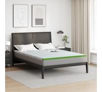 vidaXL Surmatelas en Mousse PU Blanc de, 160 x 200 cm, Respirant, 90% Polyester, Opaque, Mat, Design Moderne, Pas Besoin de Montage, Nettoyage Facile avec Un Chiffon, Fini en Tissu, Polyvalent.