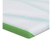 vidaXL Surmatelas en Mousse PU Blanc de, 160 x 200 cm, Respirant, 90% Polyester, Opaque, Mat, Design Moderne, Pas Besoin de Montage, Nettoyage Facile avec Un Chiffon, Fini en Tissu, Polyvalent.