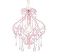vidaXL Plafonnier avec Perles Rond Lampe Suspendue Lustre Luminaire Eclairage Salon Salle de Séjour Salle à Manger Chambre à Coucher Maison Intérieur Rose