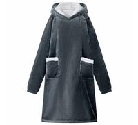 Vidaxl Sweat À Capuche Couverture Bleu Marine S Polaire Et Flanelle
