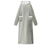 Vidaxl Sweat À Capuche Couverture Gris L Polaire Et Flanelle