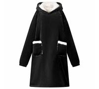 Vidaxl Sweat À Capuche Couverture Noir S Polaire Et Flanelle
