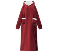 Vidaxl Sweat À Capuche Couverture Rouge Bordeaux L Polaire Et Flanelle