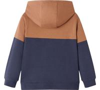 vidaXL Sweat à Capuche Enfants Vêtement Demi-Fermeture Éclair Anthracite et Cognac 128