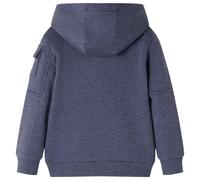 vidaXL Sweat à capuche zippé pour enfant Bleu foncé Melange 92