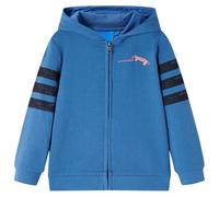 vidaXL Sweatshirt à Capuche Fermeture Éclair Enfants Vêtement Skateboard Bleu 128