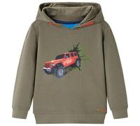 vidaXL Sweatshirt à Capuche pour Enfants Vêtement Tout-Petits Imprimé Jeep Kaki 128